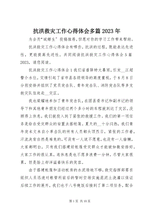 2023年抗洪救灾工作心得体会多篇.docx