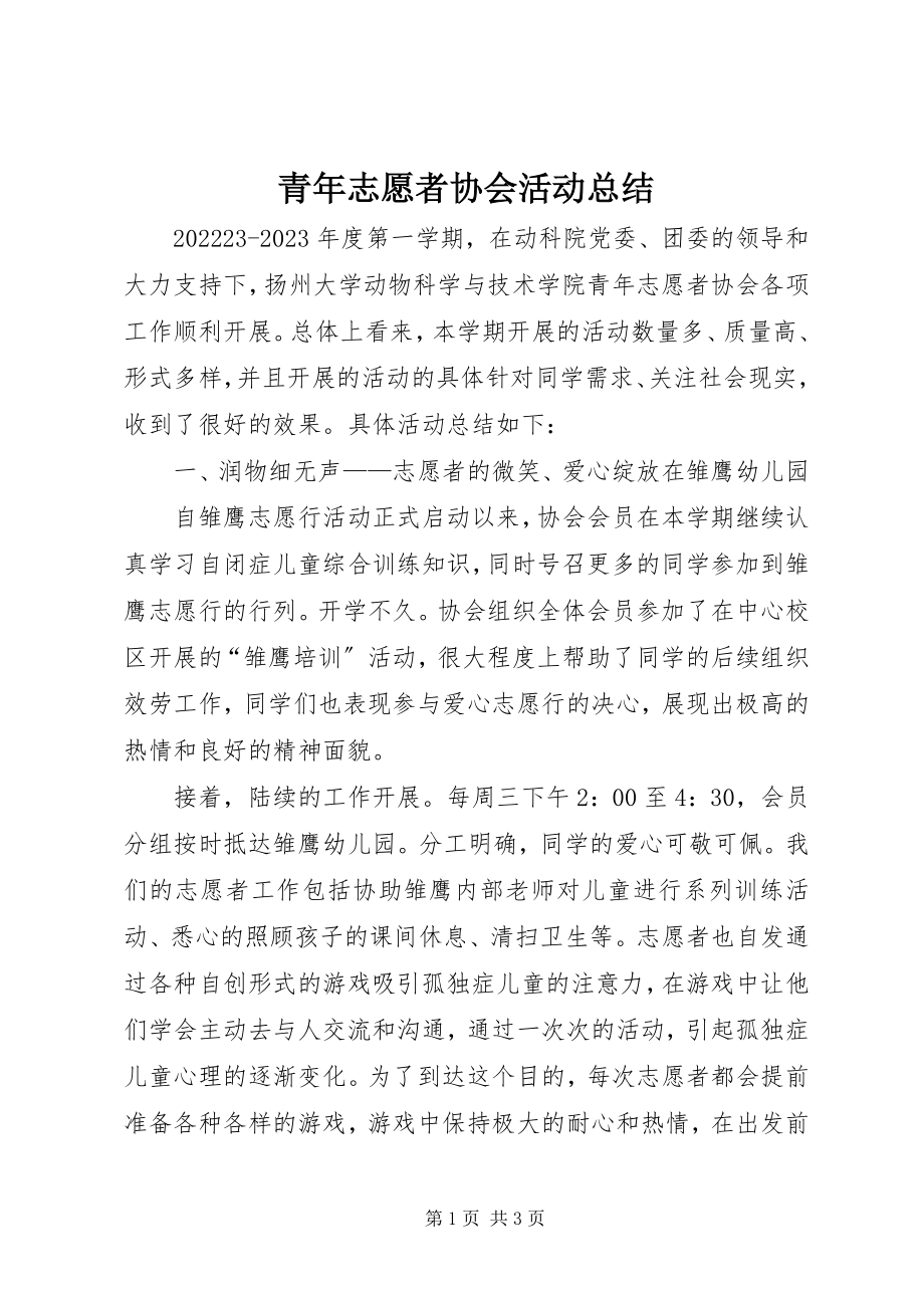 2023年青年志愿者协会活动总结.docx_第1页