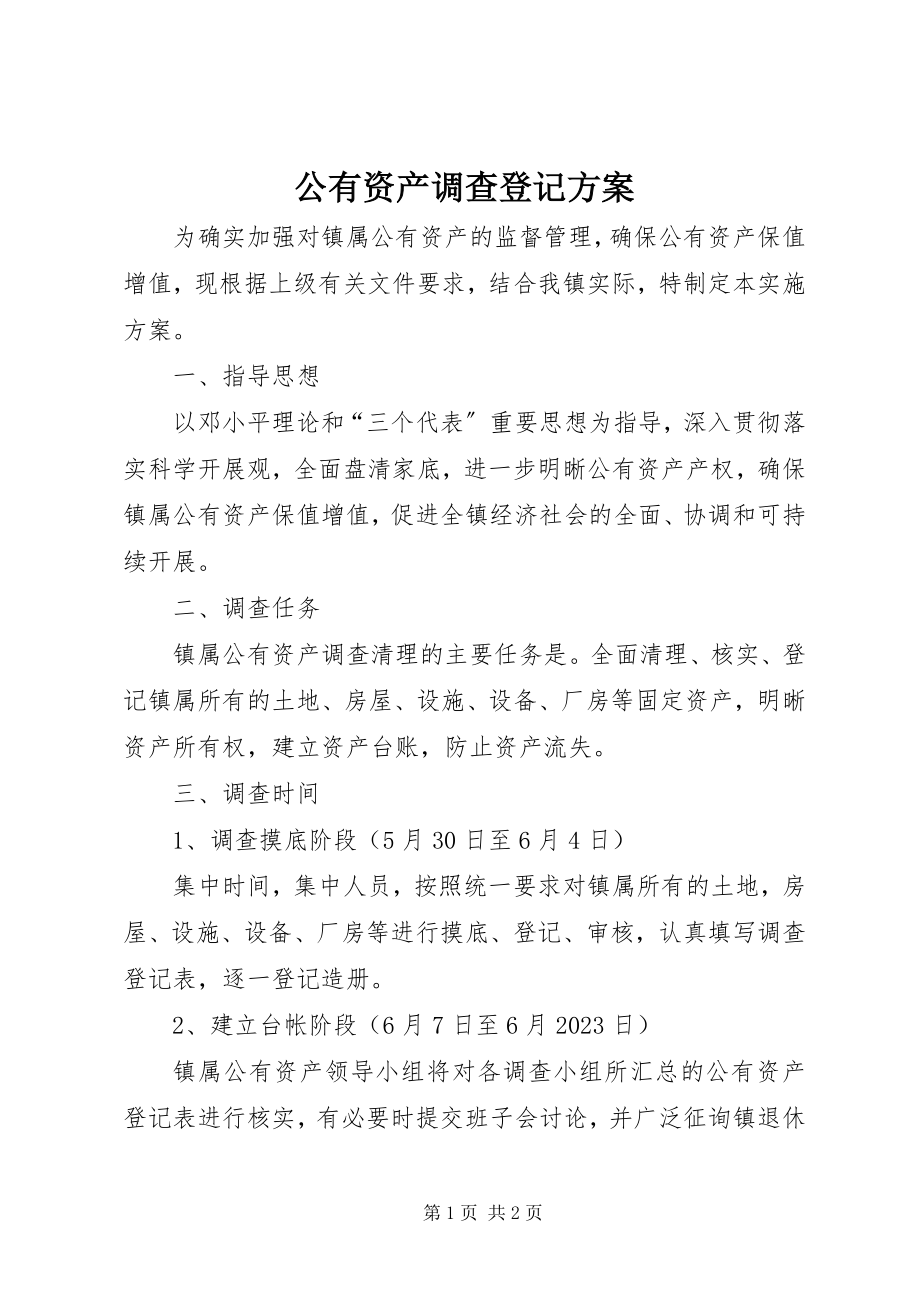 2023年公有资产调查登记方案.docx_第1页