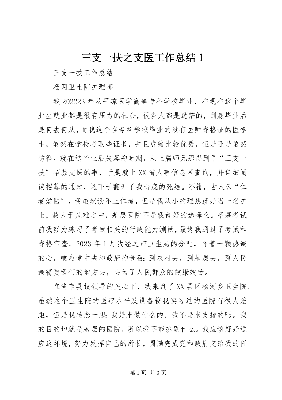 2023年三支一扶之支医工作总结1.docx_第1页