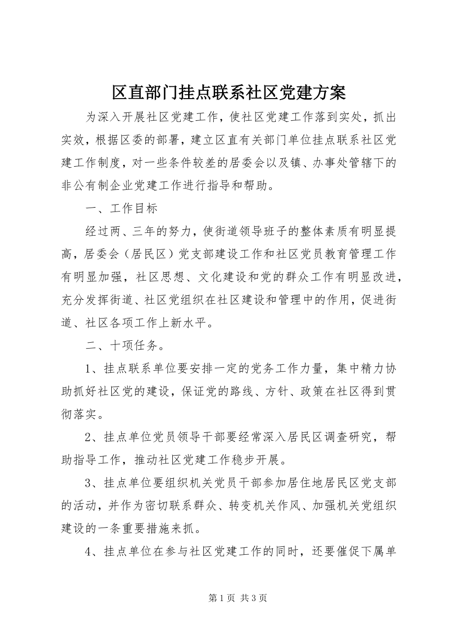 2023年区直部门挂点联系社区党建方案.docx_第1页