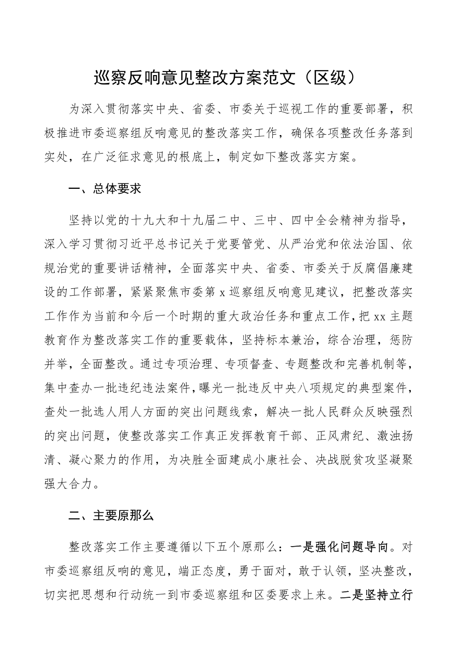 2023年巡察反馈意见整改方案区级.docx_第1页