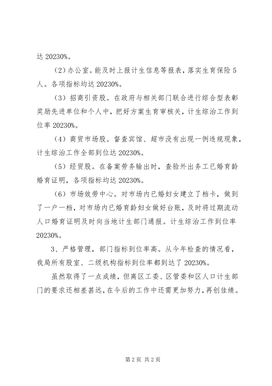 2023年区商务局度计划生育综合治理工作督查情况总结.docx_第2页