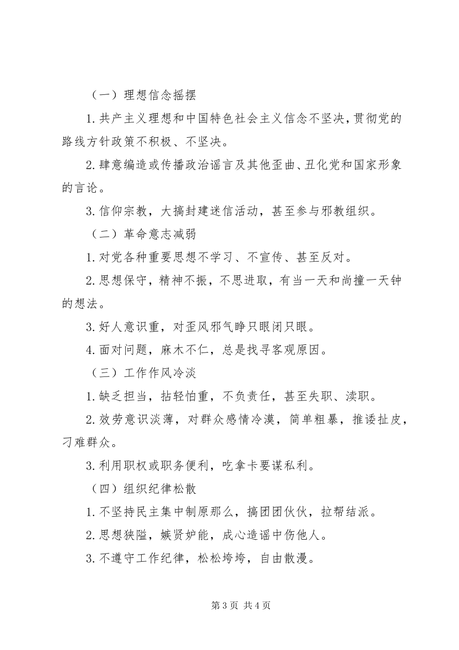 2023年新时期优秀党员标准和不合格党员具体表现大全.docx_第3页