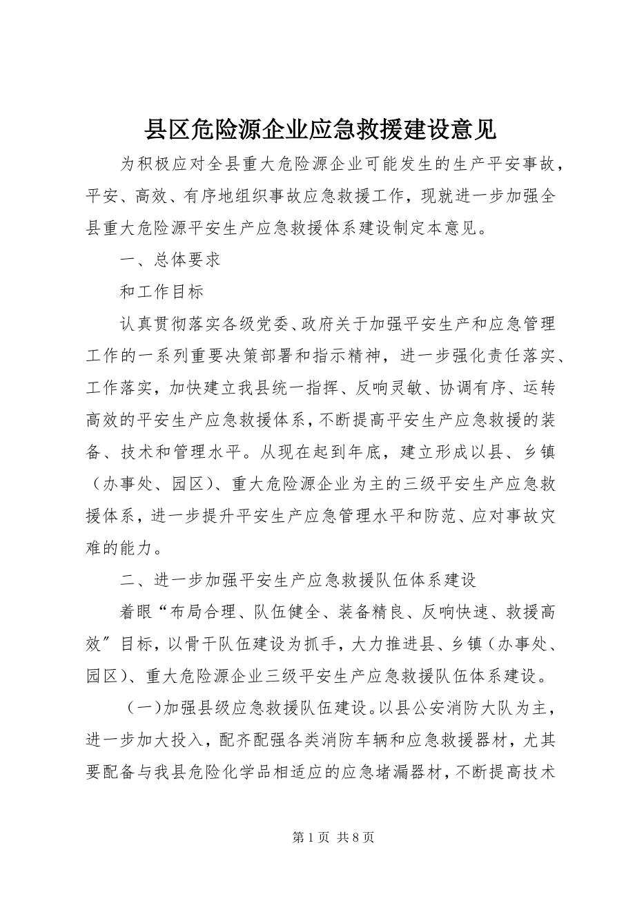 2023年县区危险源企业应急救援建设意见.docx_第1页