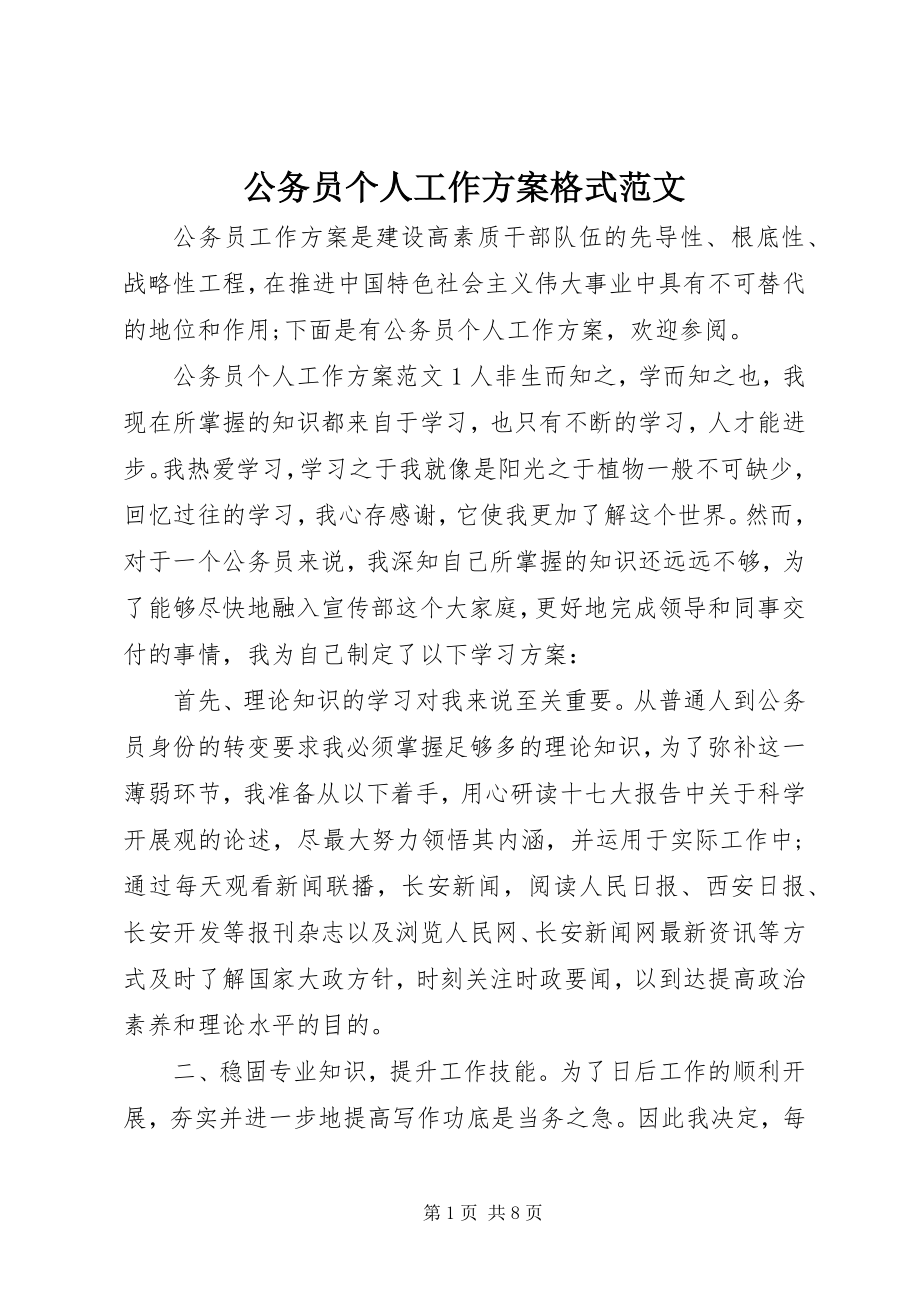 2023年公务员个人工作计划格式.docx_第1页