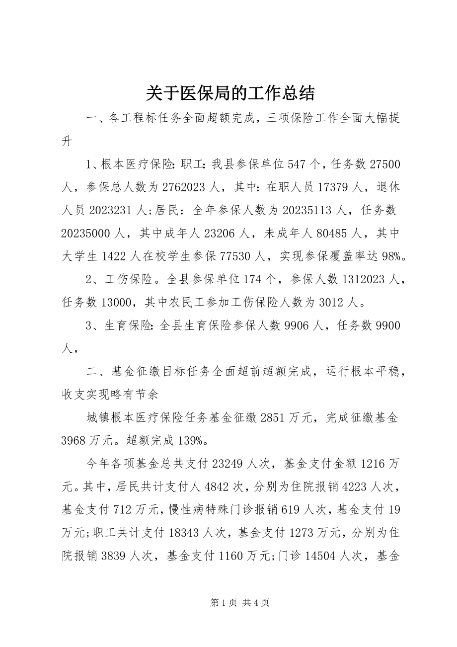 2023年医保局的工作总结.docx_第1页