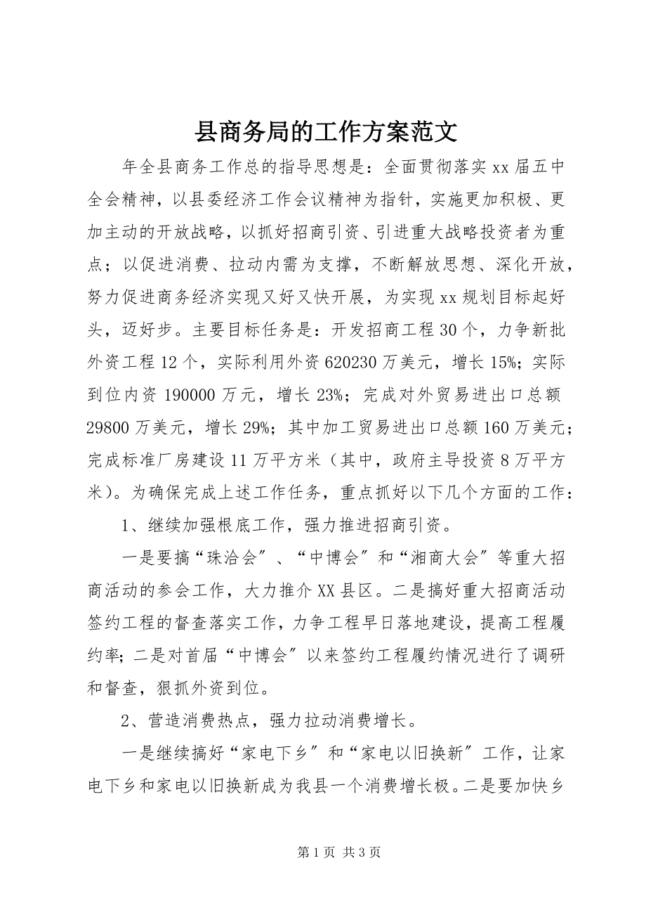 2023年县商务局的工作计划.docx_第1页