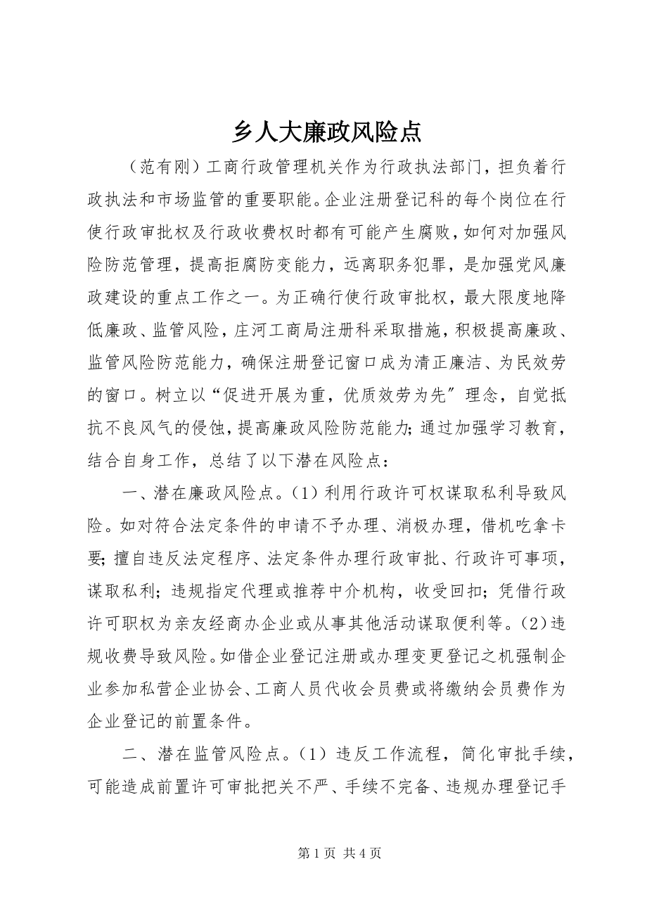 2023年乡人大廉政风险点.docx_第1页