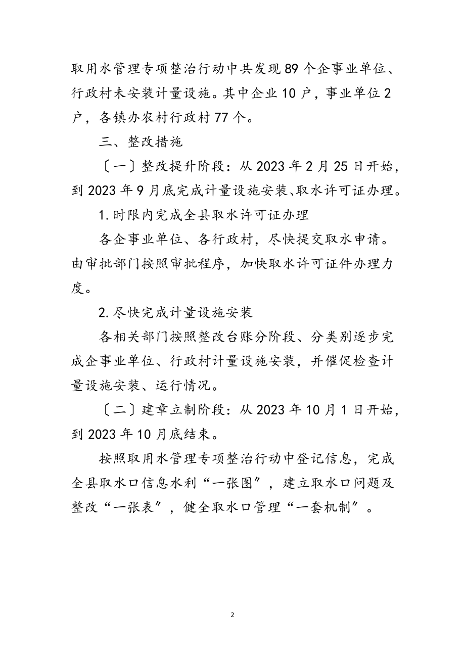 2023年取用水管理专项整治行动整改方案范文.doc_第2页