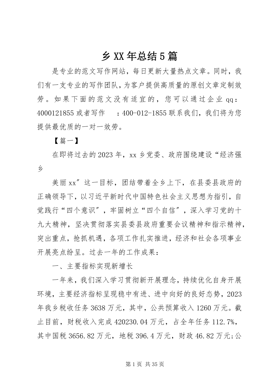 2023年乡总结5篇.docx_第1页