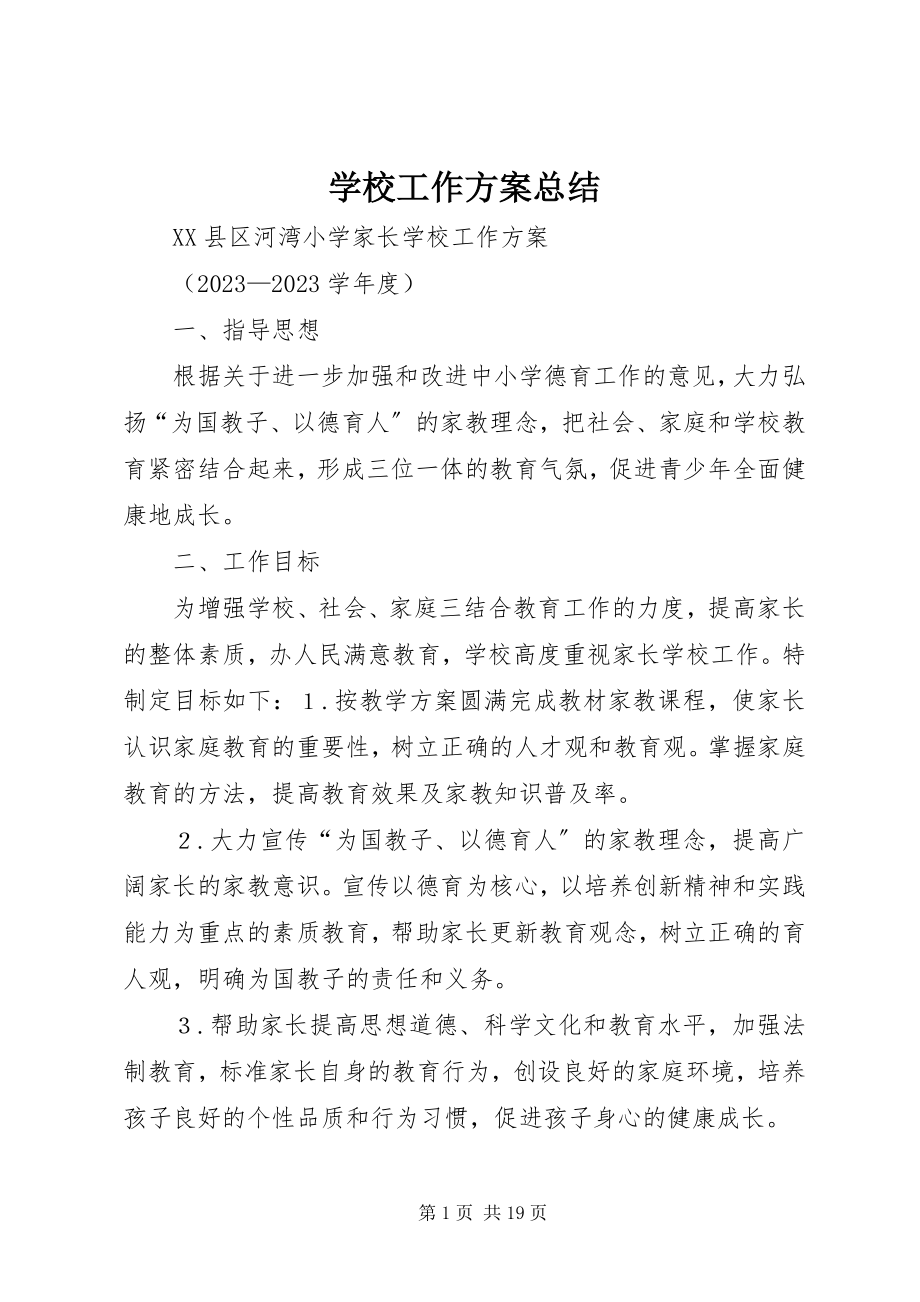 2023年学校工作计划总结.docx_第1页