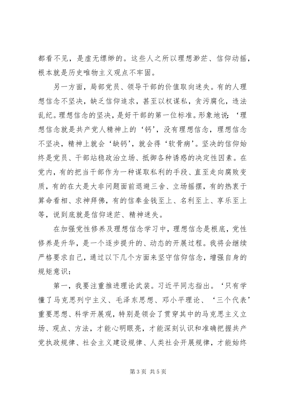 2023年坚守信仰信念增强规矩意识心得体会两学一做心得体会.docx_第3页