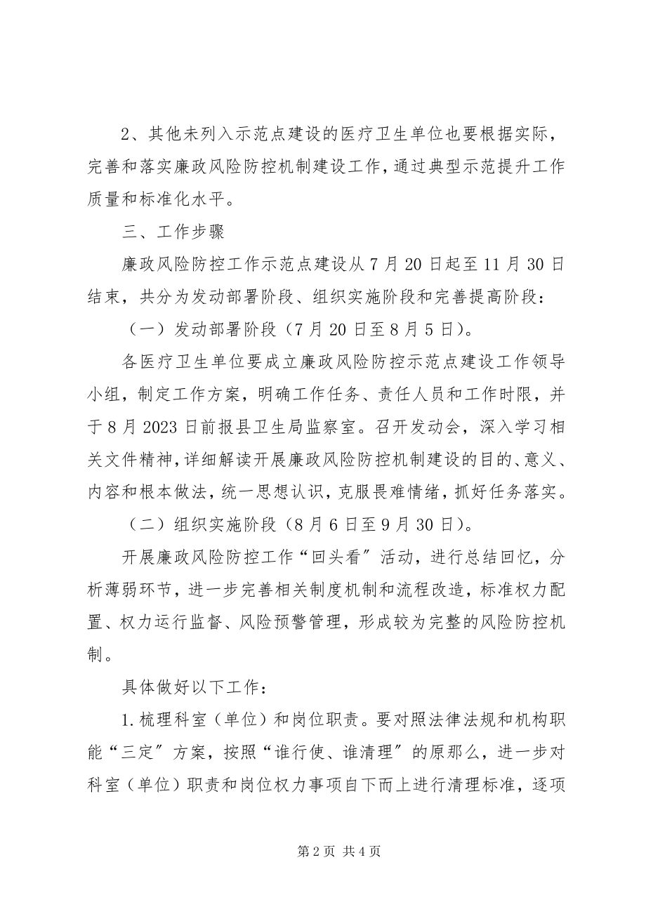 2023年卫生局廉政风险防控实施方案.docx_第2页