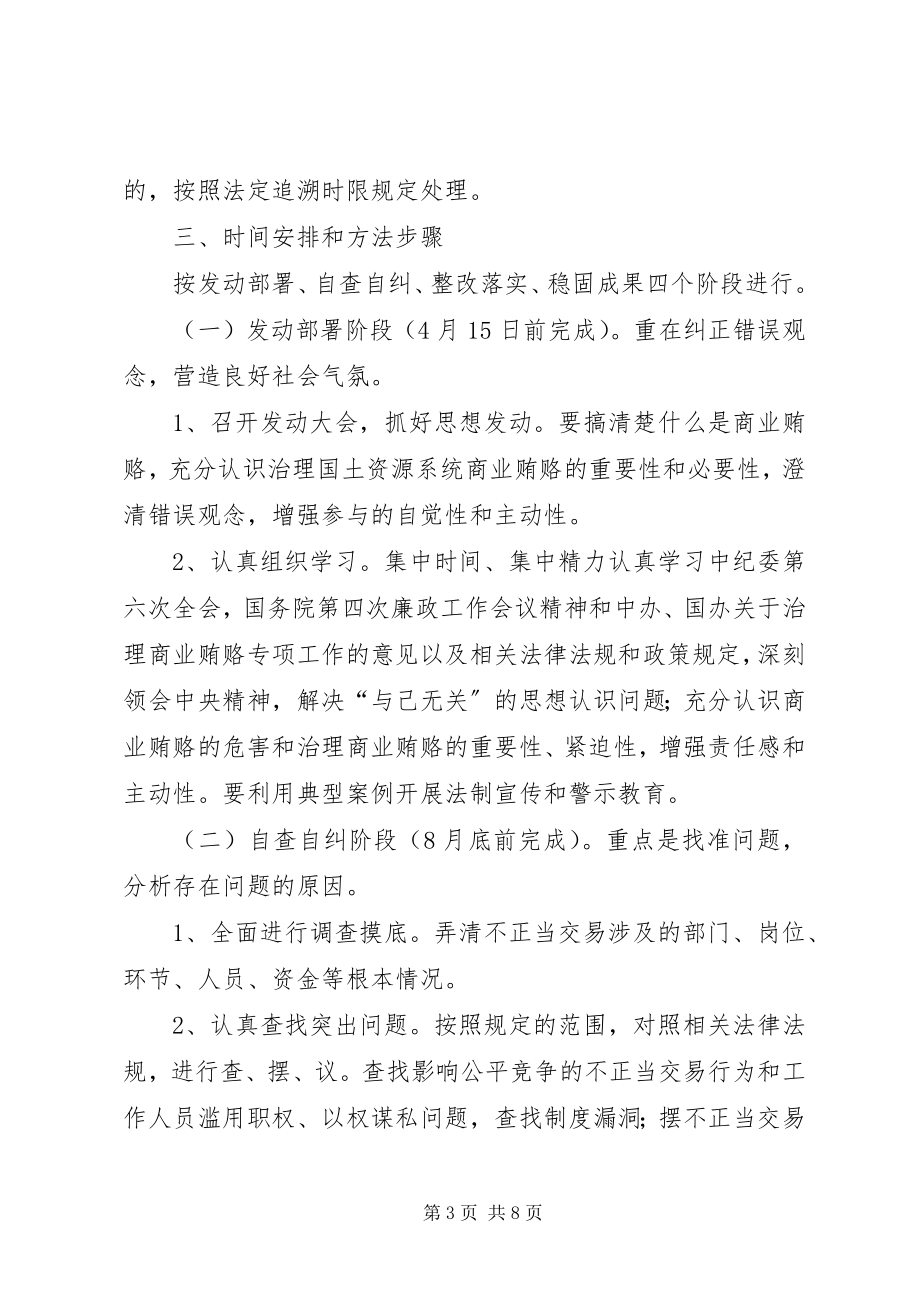 2023年县国土局治理商业贿赂实施方案.docx_第3页