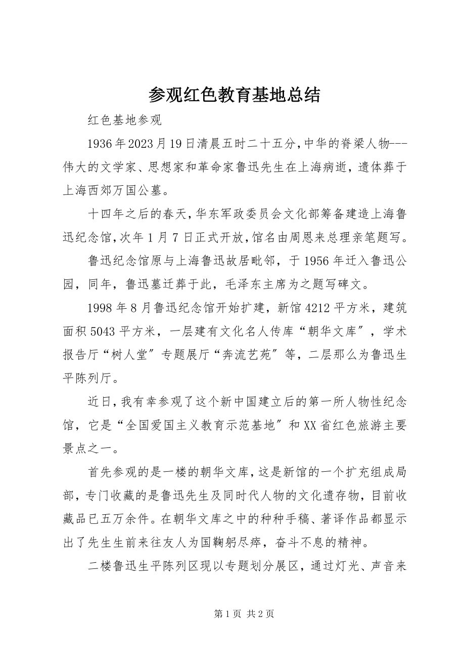 2023年参观红色教育基地总结新编.docx_第1页