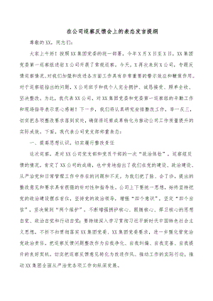 在公司巡察反馈会上的表态发言提纲.docx