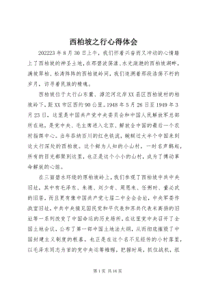 2023年西柏坡之行心得体会.docx