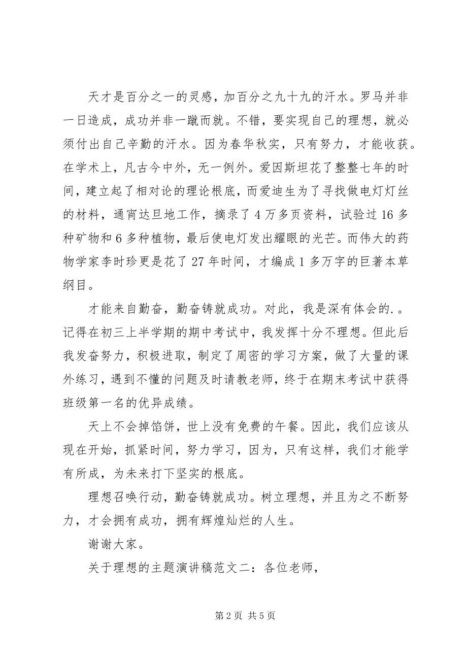 2023年理想的主题演讲稿.docx_第2页