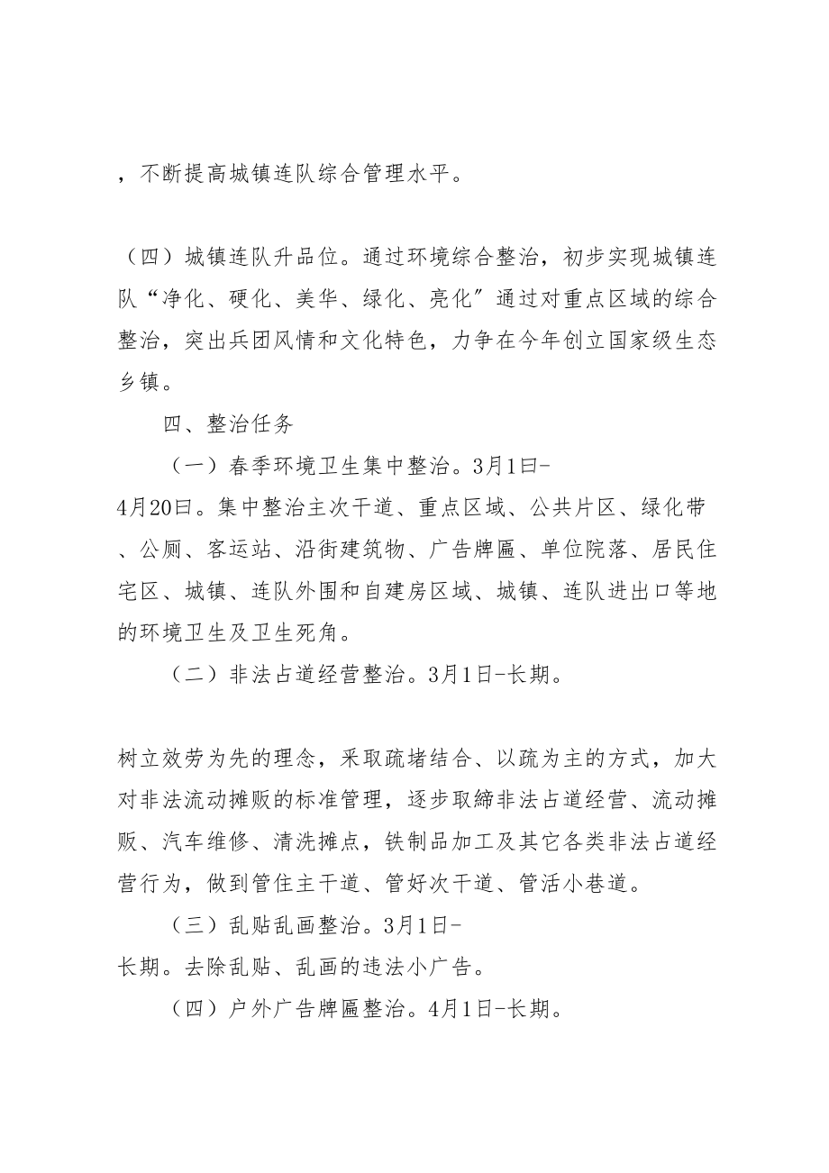 2023年三十三团城镇及连队环境综合整治实施方案年.doc_第3页