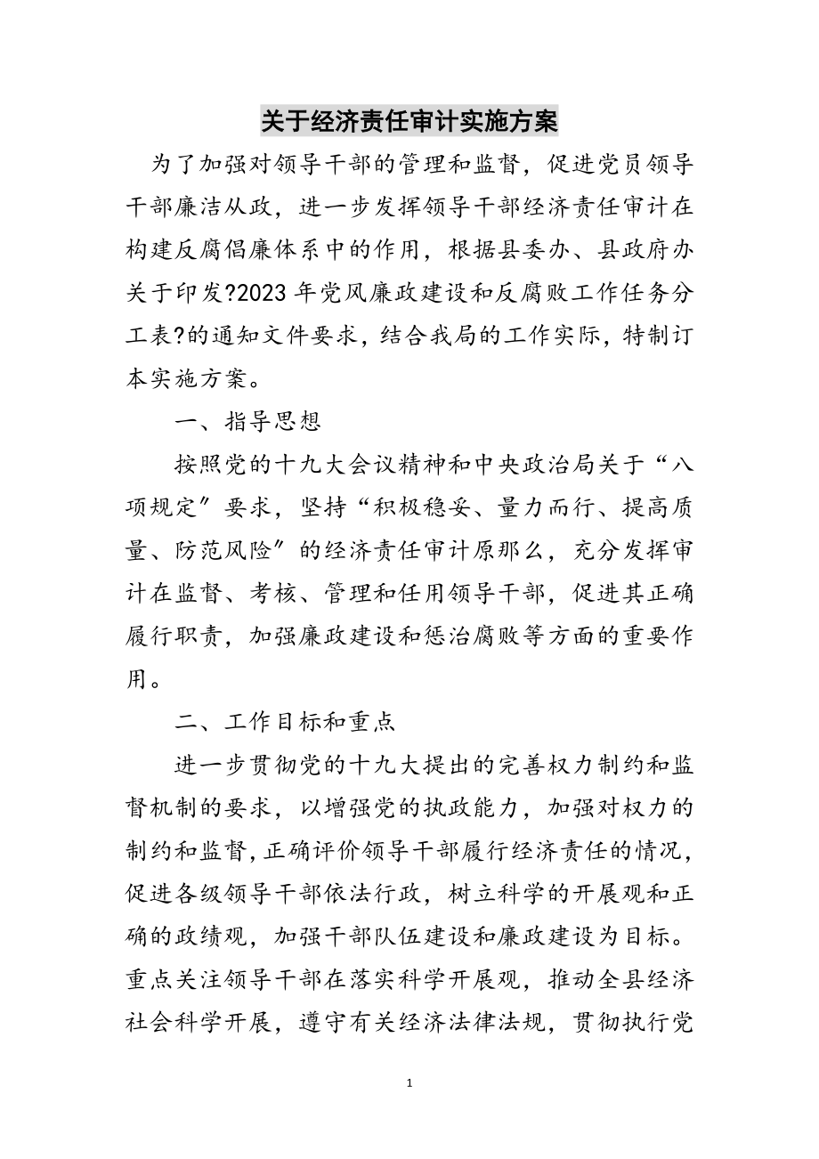 2023年关于经济责任审计实施方案范文.doc_第1页