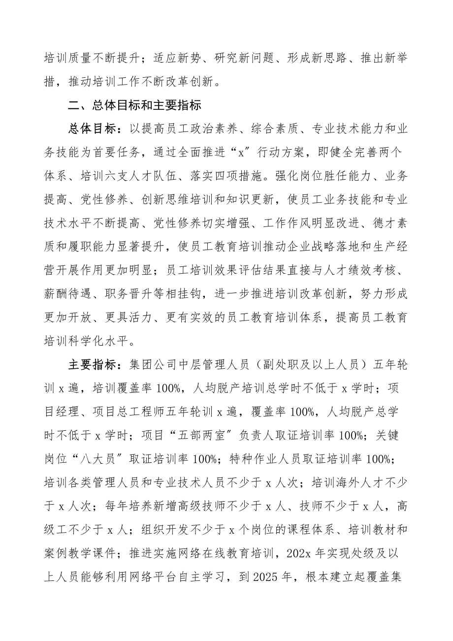 集团公司十四五人才培训规划范文企业工作计划意见.docx_第2页