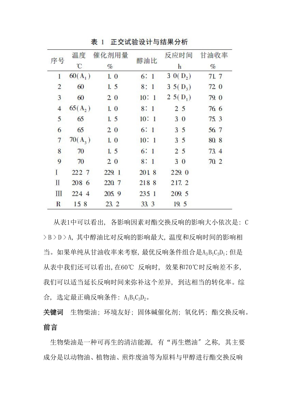 2023年氧化钙催化菜籽油酯交换制备生物柴油.doc_第2页