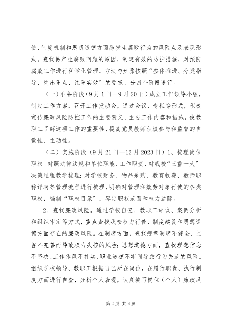 2023年小学廉政风险防控实施方案.docx_第2页