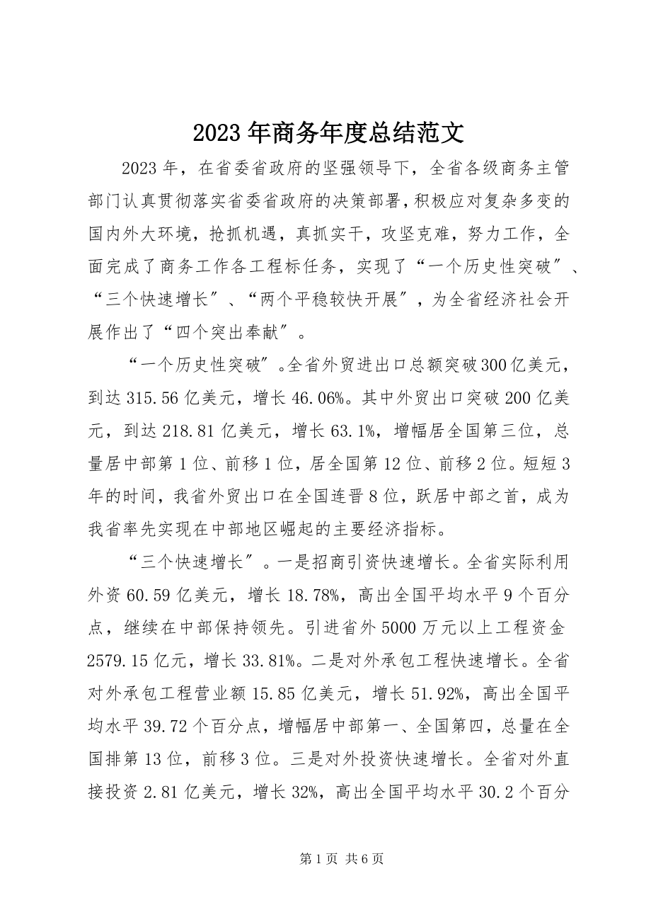 2023年商务度总结.docx_第1页