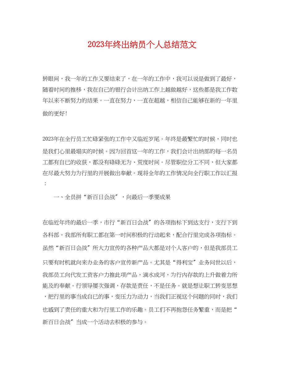 2023年终出纳员个人总结.docx_第1页