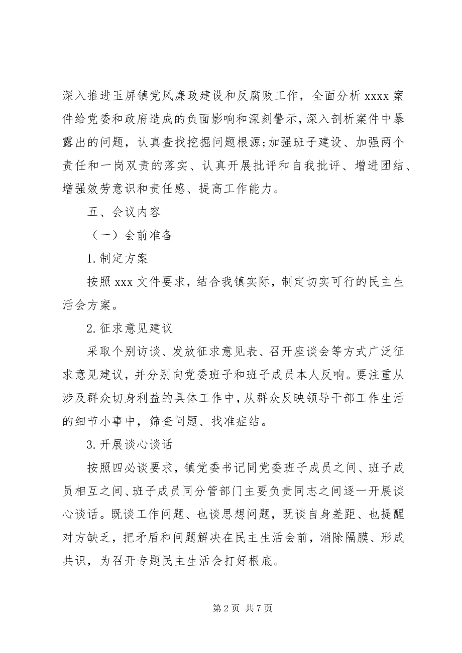 2023年党风廉政建设和反腐败工作专题民主生活会实施方案.docx_第2页