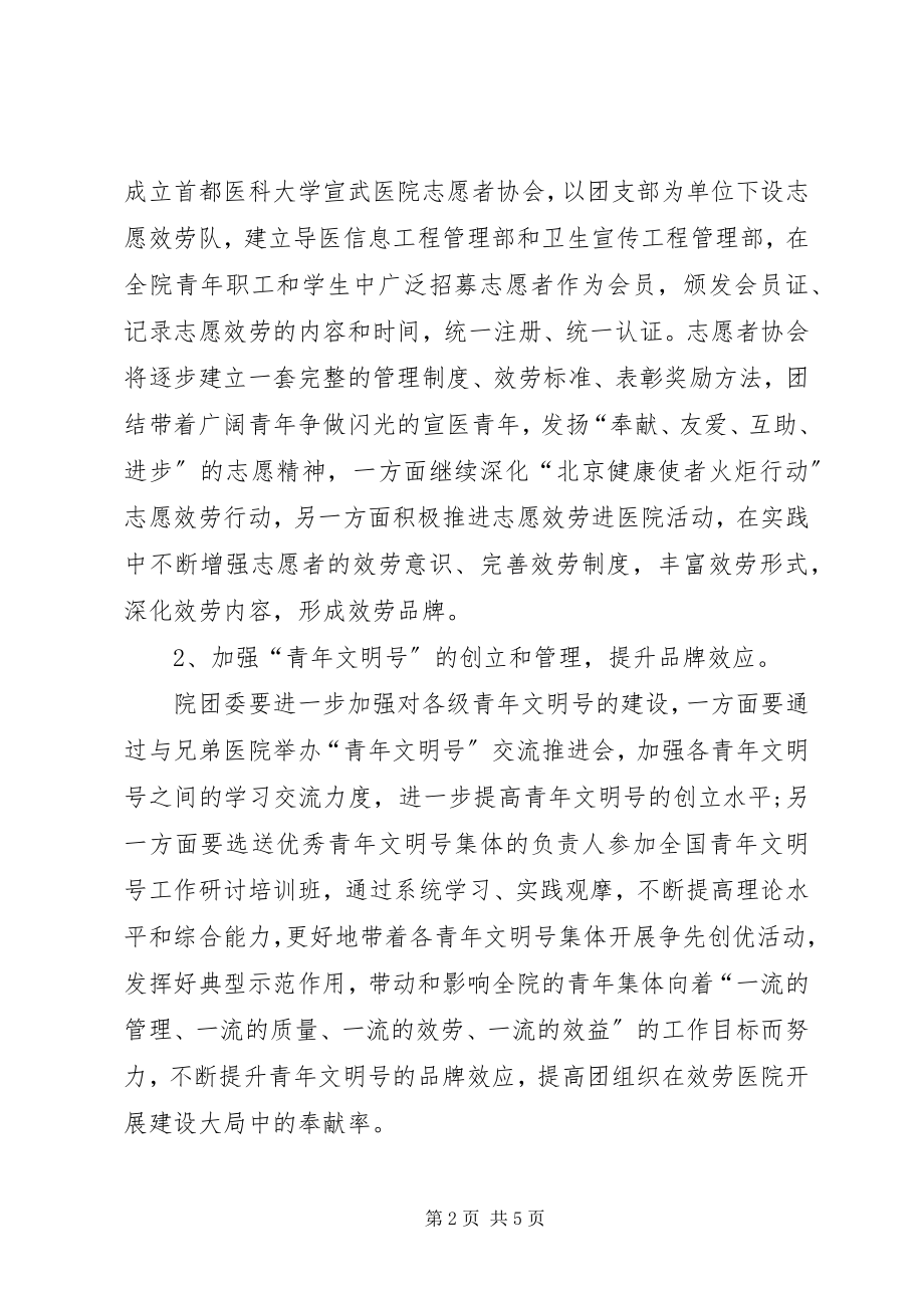 2023年人民医院团委的工作计划.docx_第2页