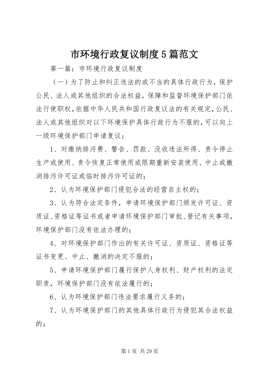 2023年市环境行政复议制度5篇.docx_第1页