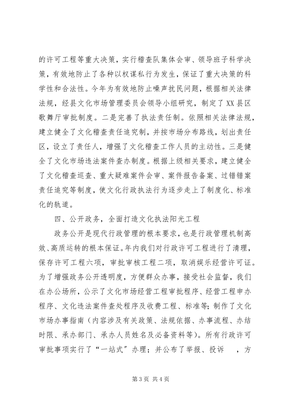 2023年县文化局依法行政工作情况汇报.docx_第3页