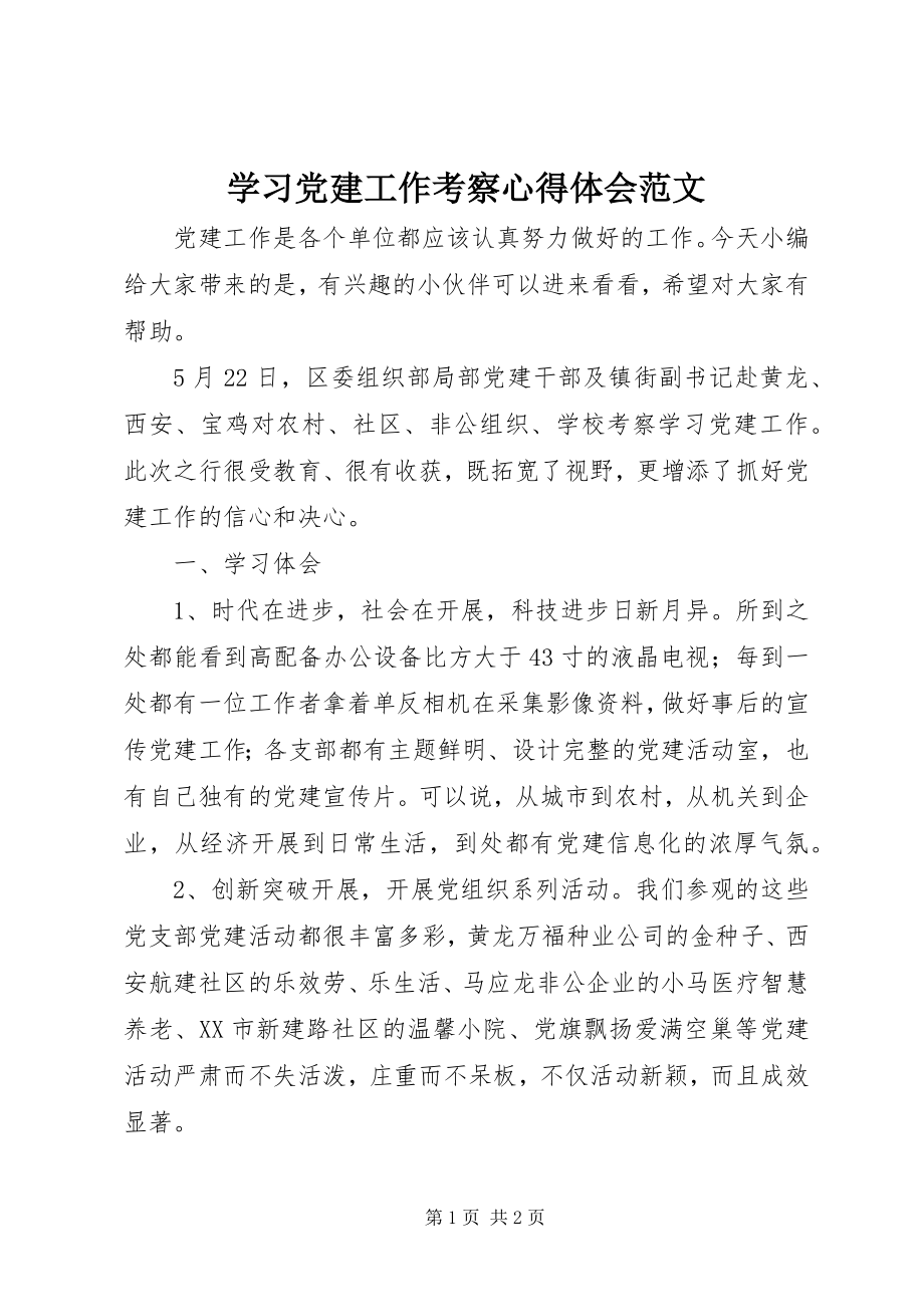 2023年学习党建工作考察心得体会.docx_第1页