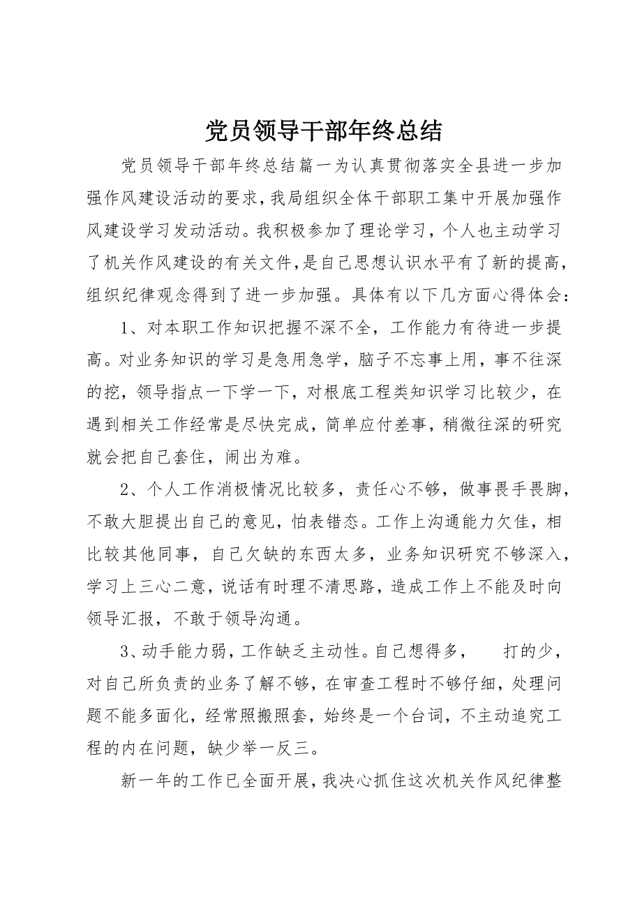 2023年党员领导干部年终总结.docx_第1页