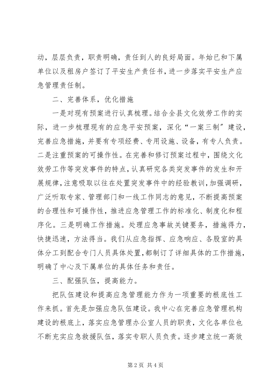 2023年文化服务中心应急管理工作总结.docx_第2页