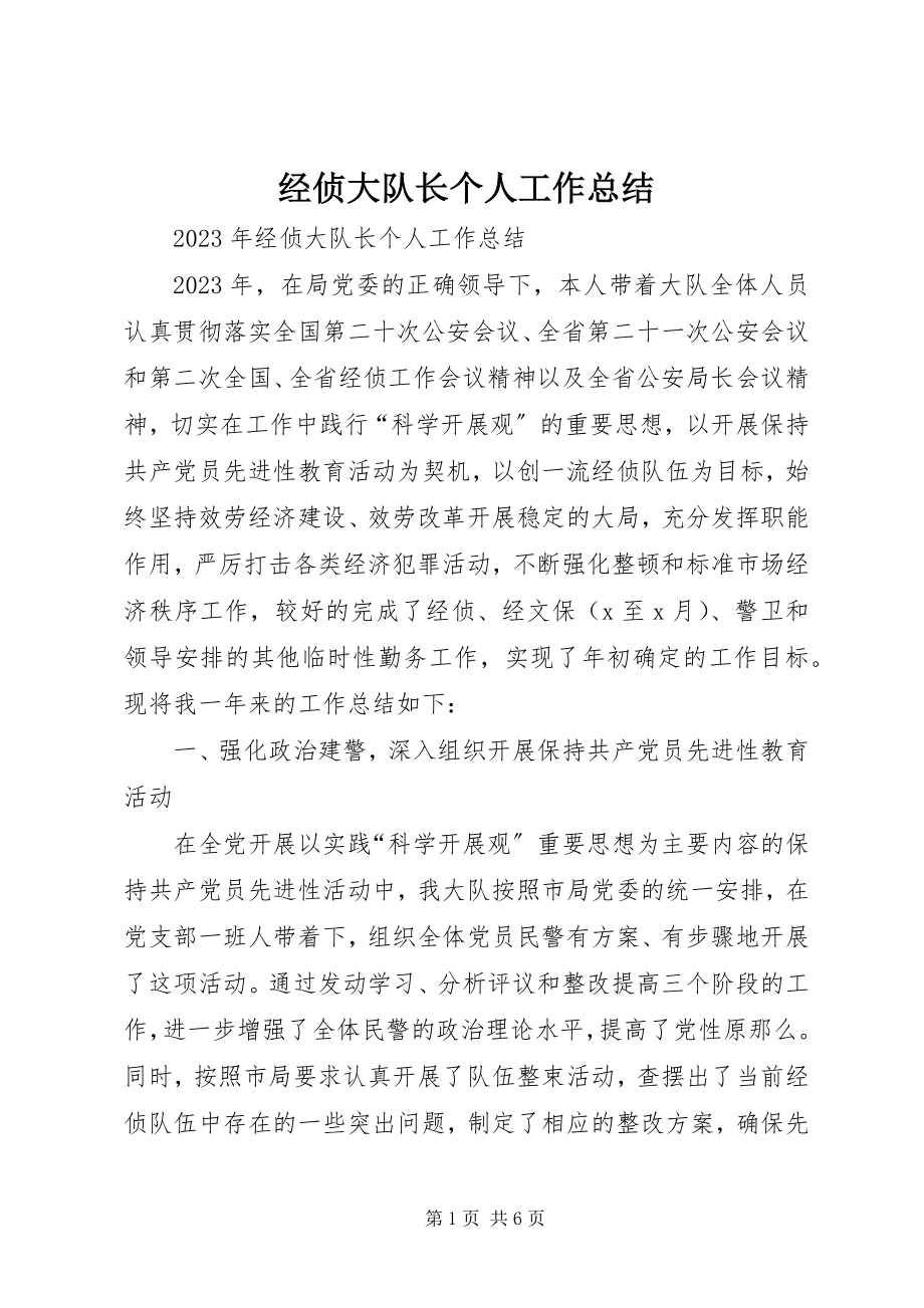 2023年经侦大队长个人工作总结.docx_第1页