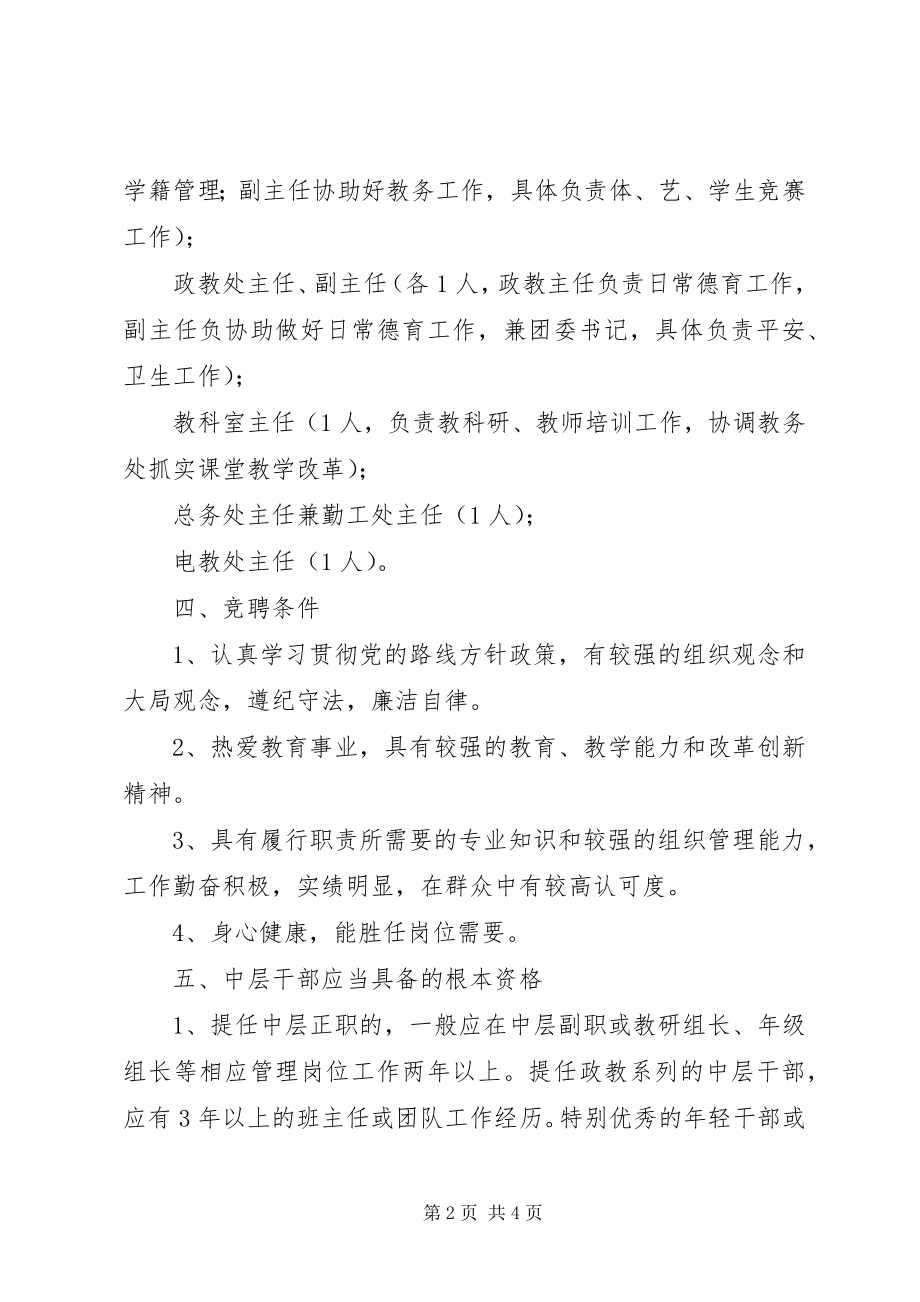 2023年医院中层干部竞聘实施方案.docx_第2页