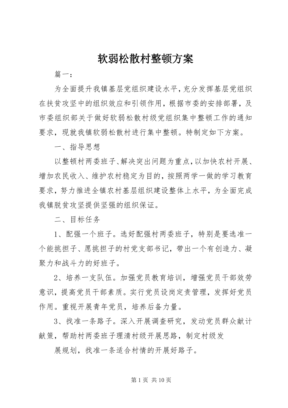 2023年软弱涣散村整顿方案.docx_第1页