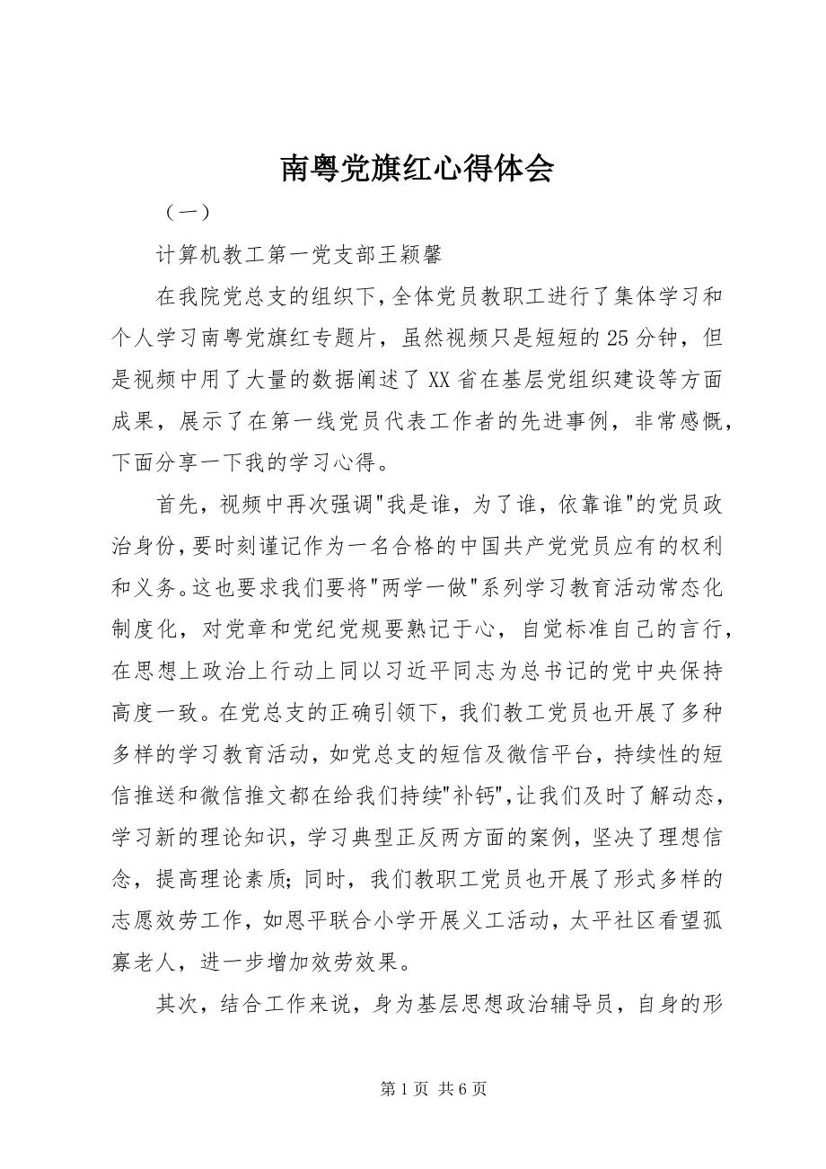 2023年南粤党旗红心得体会.docx_第1页