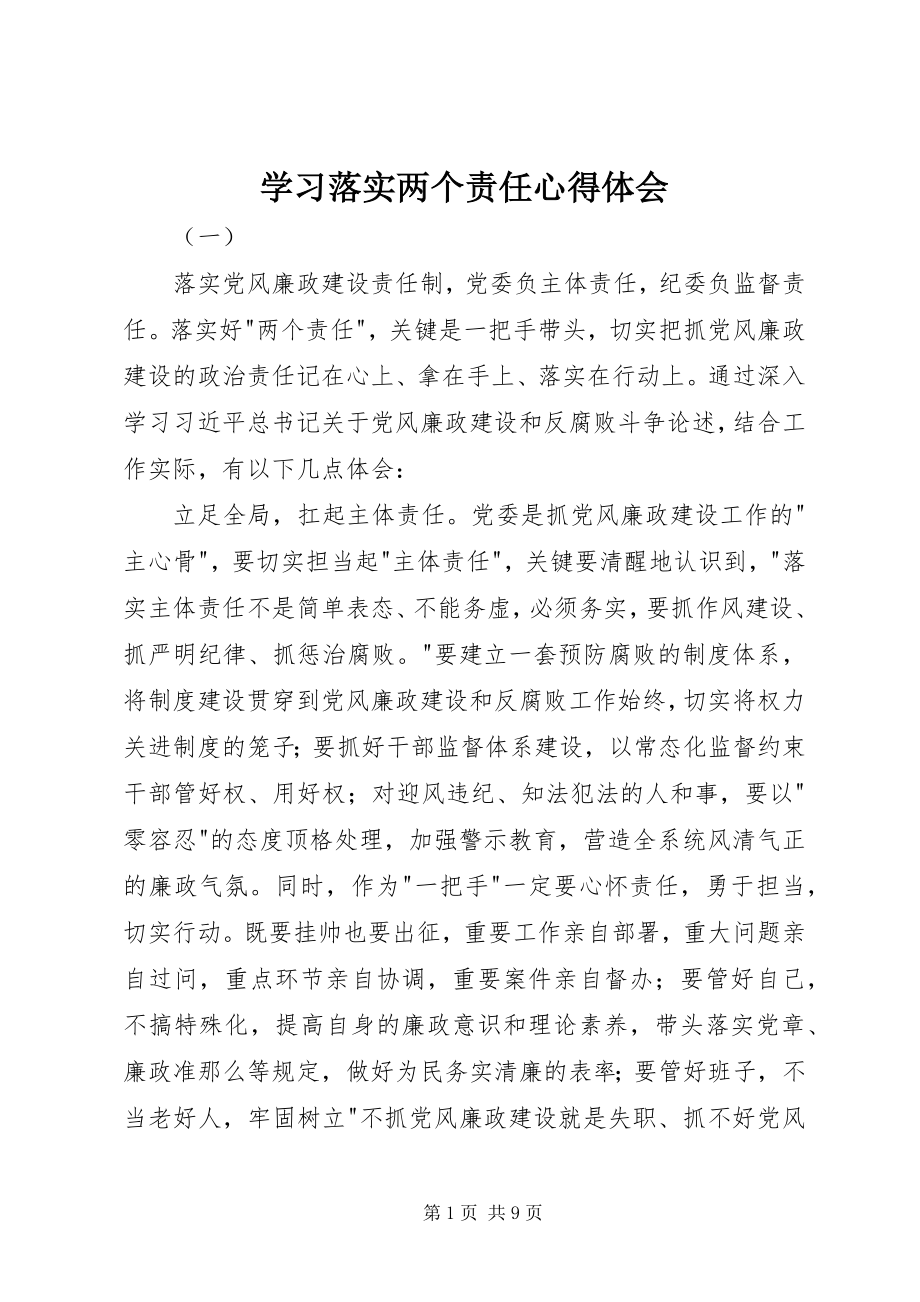 2023年学习落实两个责任心得体会.docx_第1页