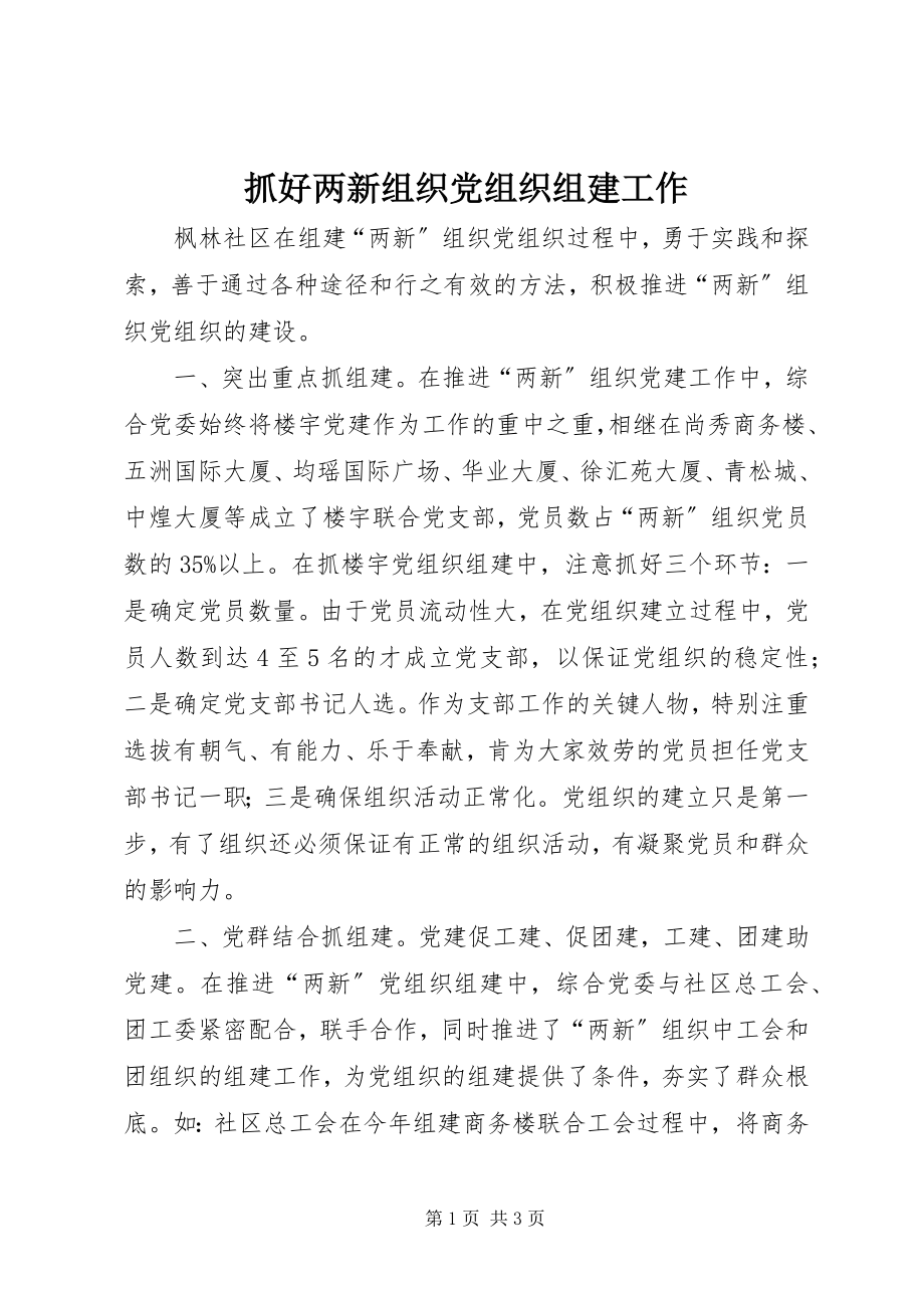 2023年抓好两新组织党组织组建工作.docx_第1页