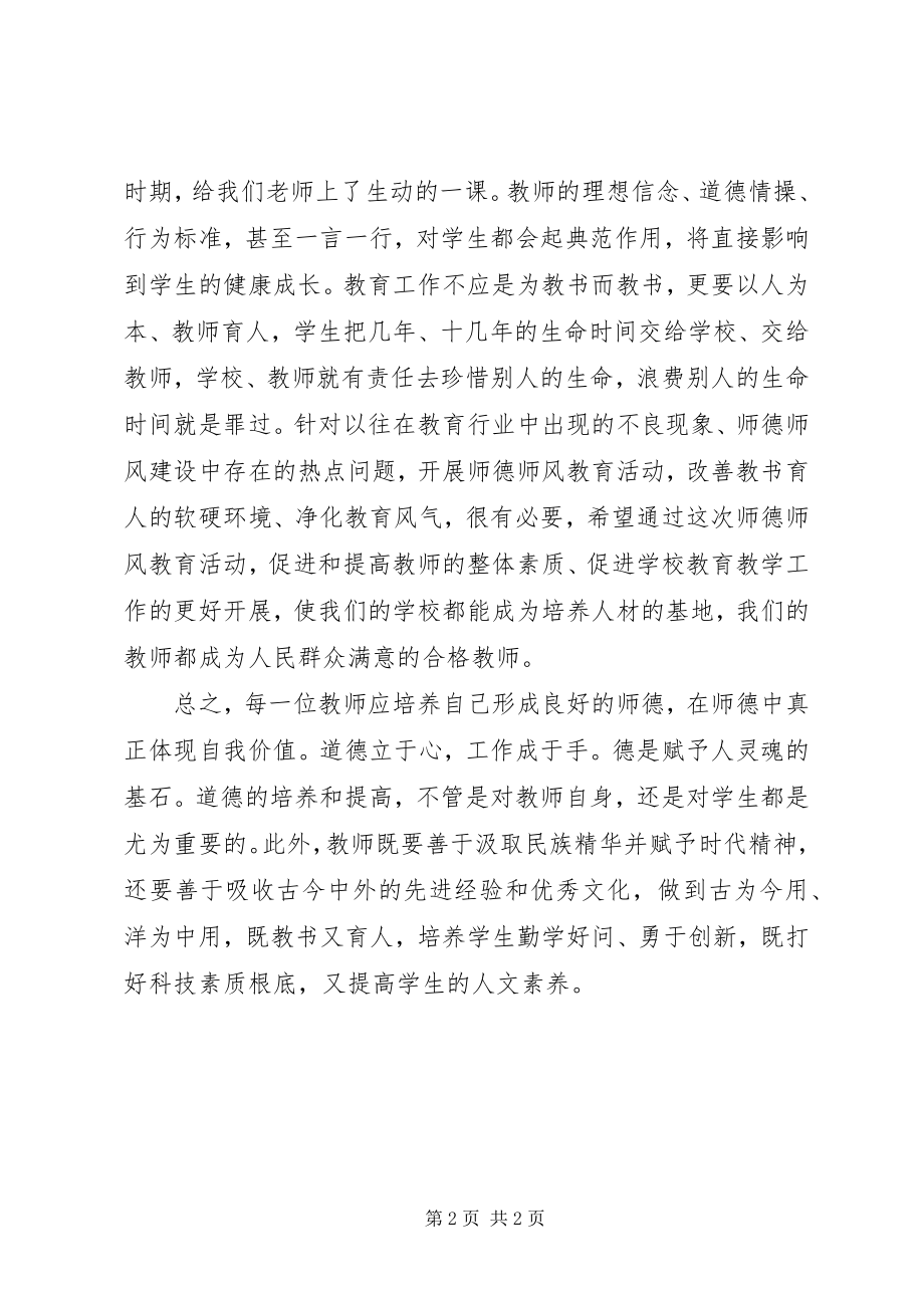 2023年《强师德树新风》学习心得.docx_第2页