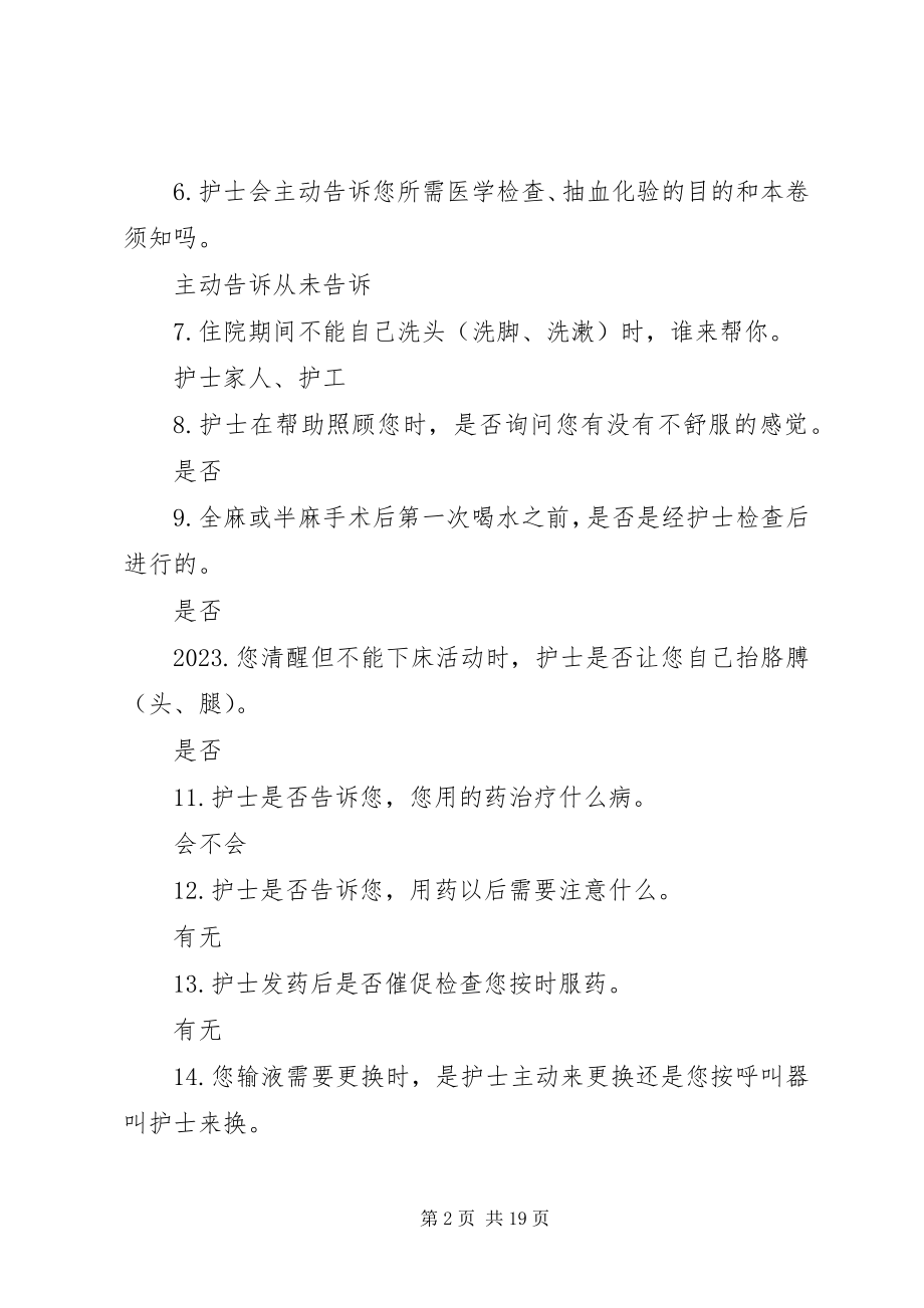 2023年病员满意度调查表5版.docx_第2页