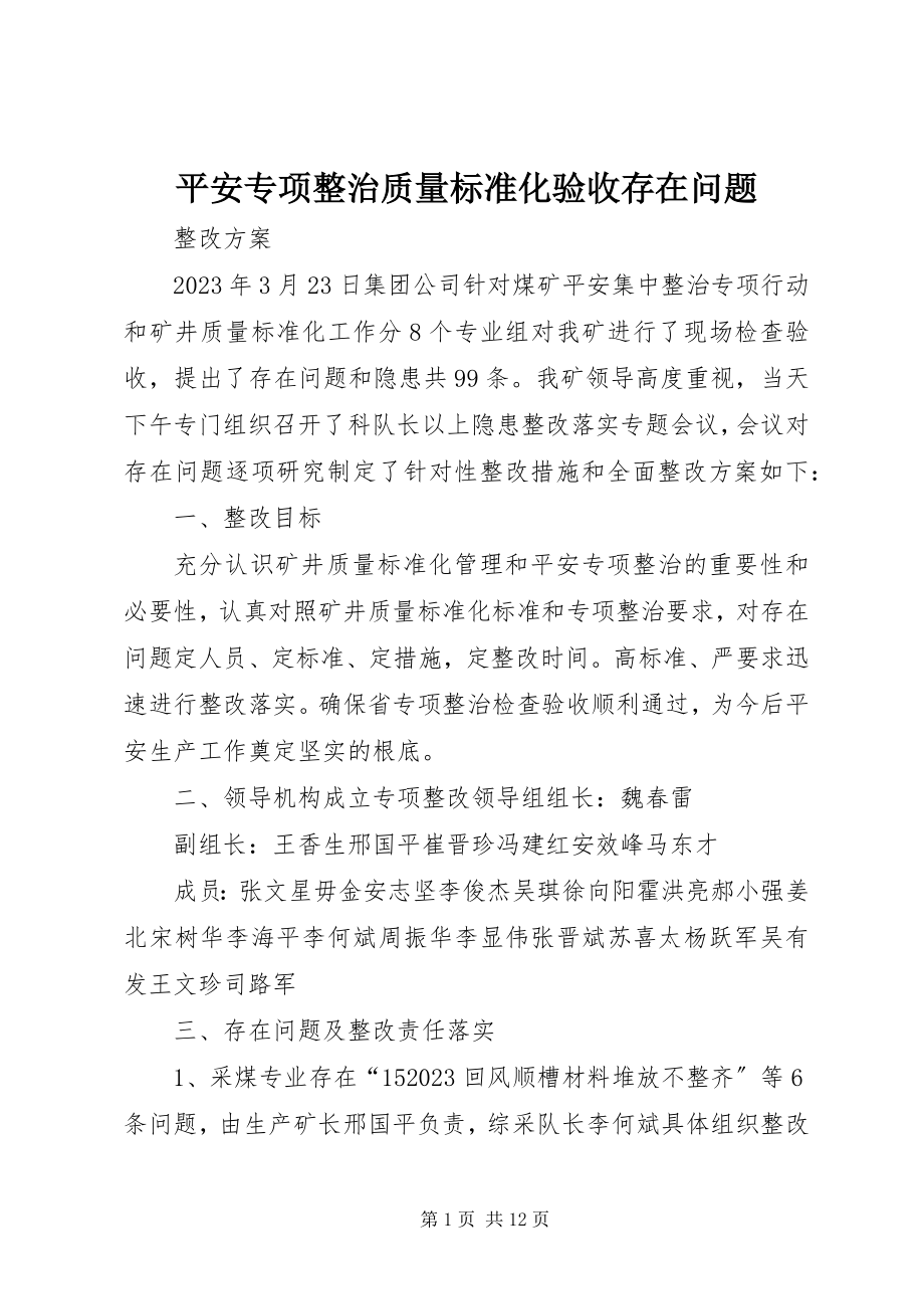 2023年安全专项整治质量标准化验收存在问题新编.docx_第1页