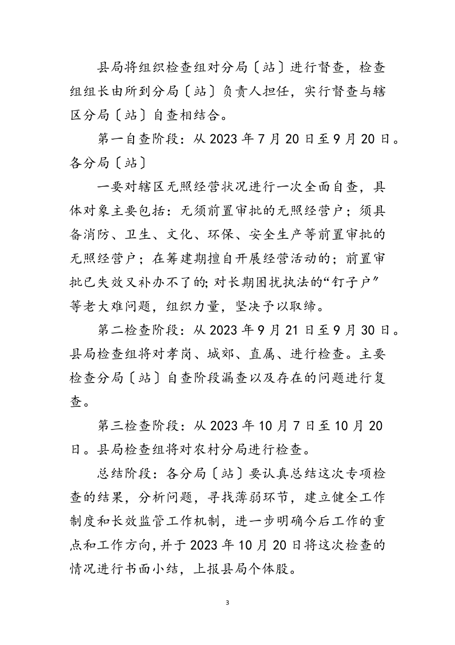 2023年无照经营专项检查整治方案范文.doc_第3页