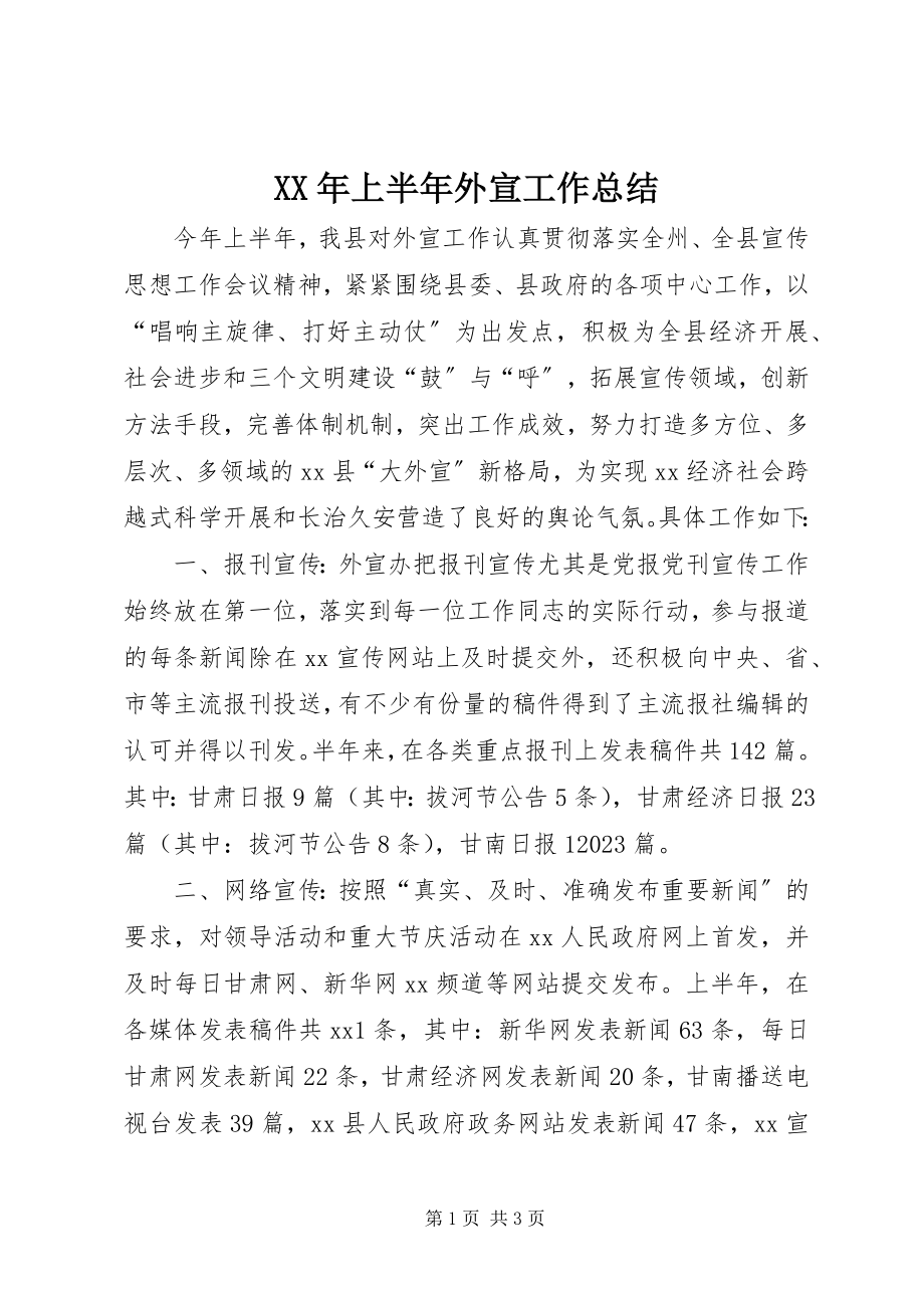 2023年上半年外宣工作总结.docx_第1页