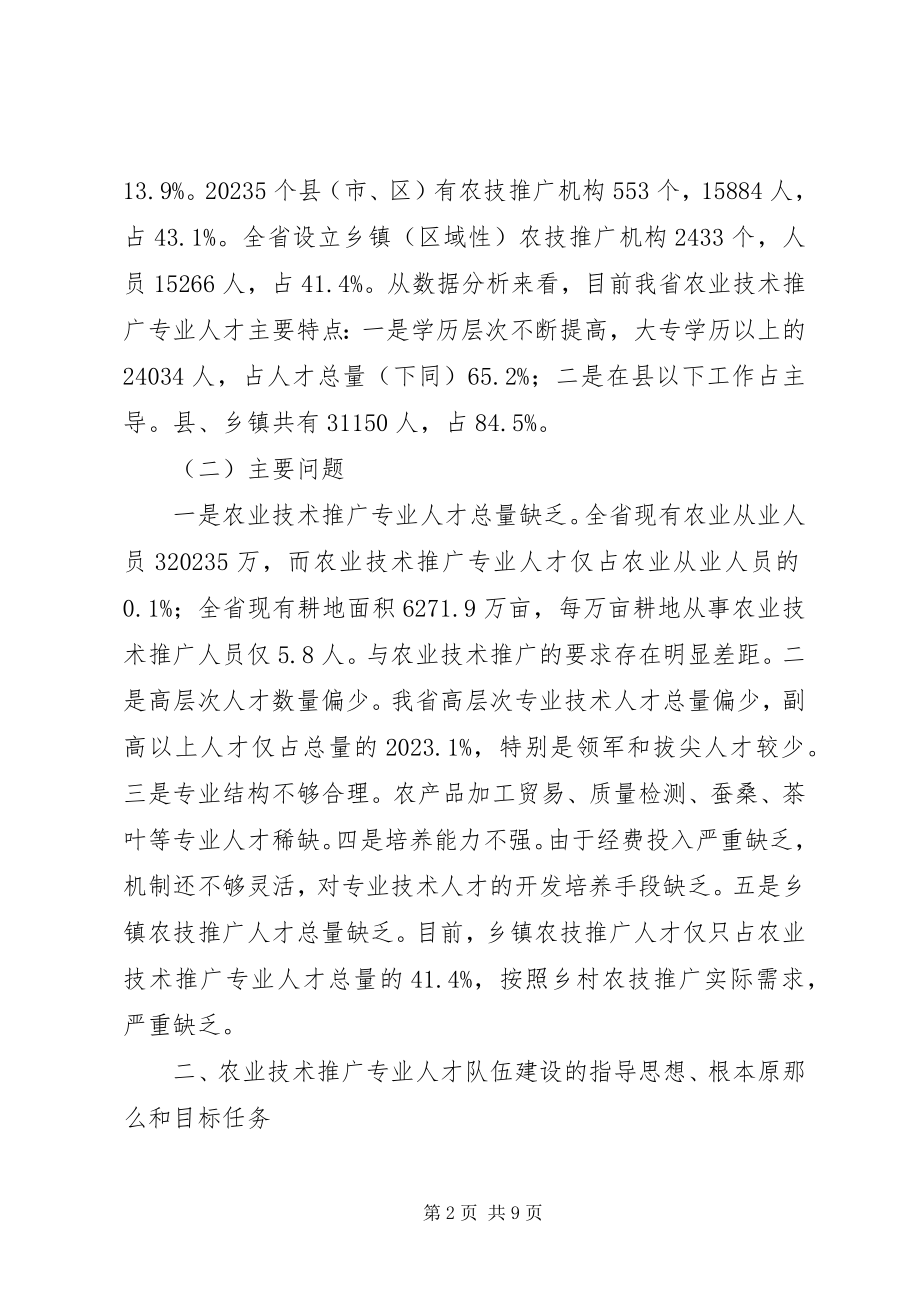 2023年农业技术推广专业人才队伍建设中长期规划.docx_第2页