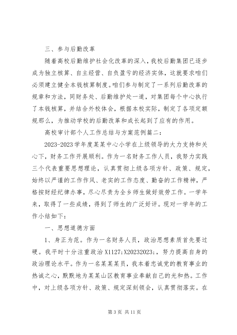 2023年高校审计部个人工作总结与计划范例.docx_第3页